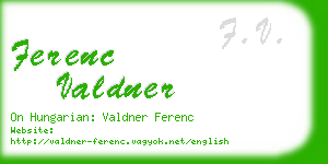 ferenc valdner business card